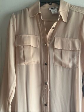 DKNY Light Blush Button-Front Utility Dress